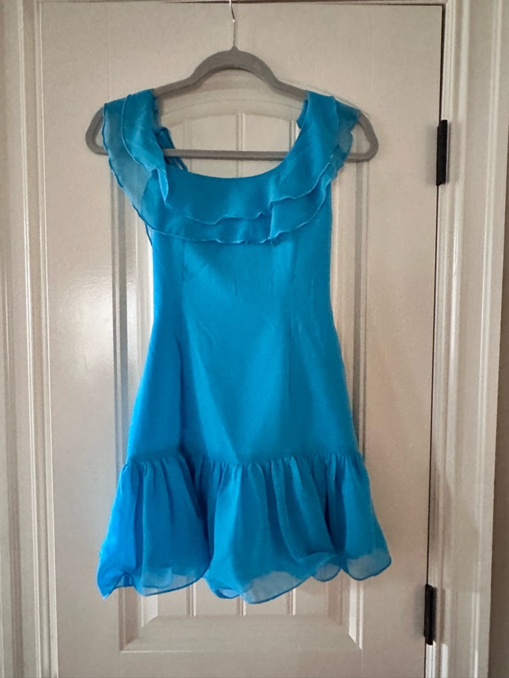 NWT Elegant Blue Ruffle Dress